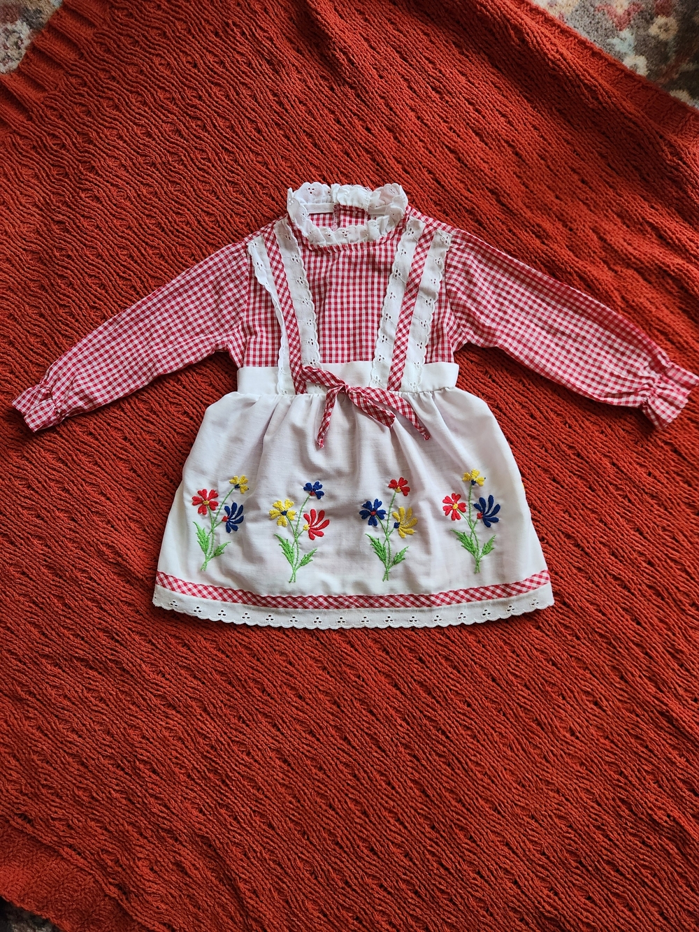 Vintage 70s Sears Prairie Pinafore Dress